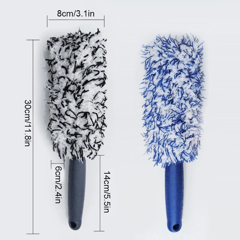 Car Wheel Cleaning Brush - Portable Plush Tire Rim Hub Detailing Tool