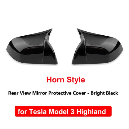 Tesla Model 3 Highland Carbon Fiber Mirror Covers - ABS NEW Paint Black B