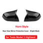 Tesla Model 3 Highland Carbon Fiber Mirror Covers - ABS NEW Paint Black B