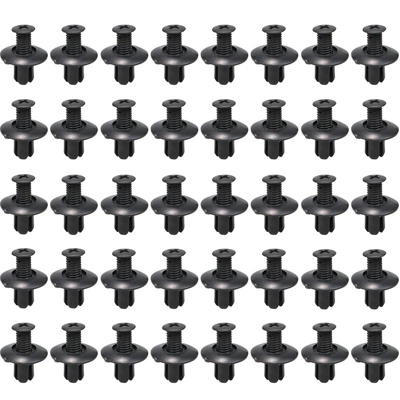 8mm Plastic Rivets Fasteners - Car Bumper Fender Clips 30PCS Black
