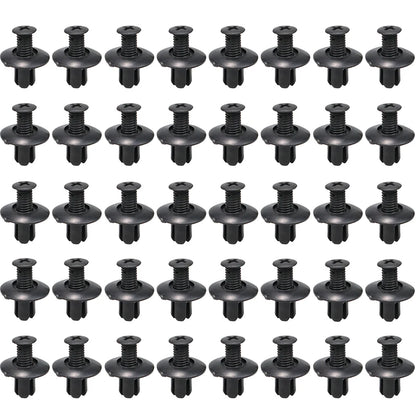 8mm Plastic Rivets Fasteners - Car Bumper Fender Clips 30PCS Black
