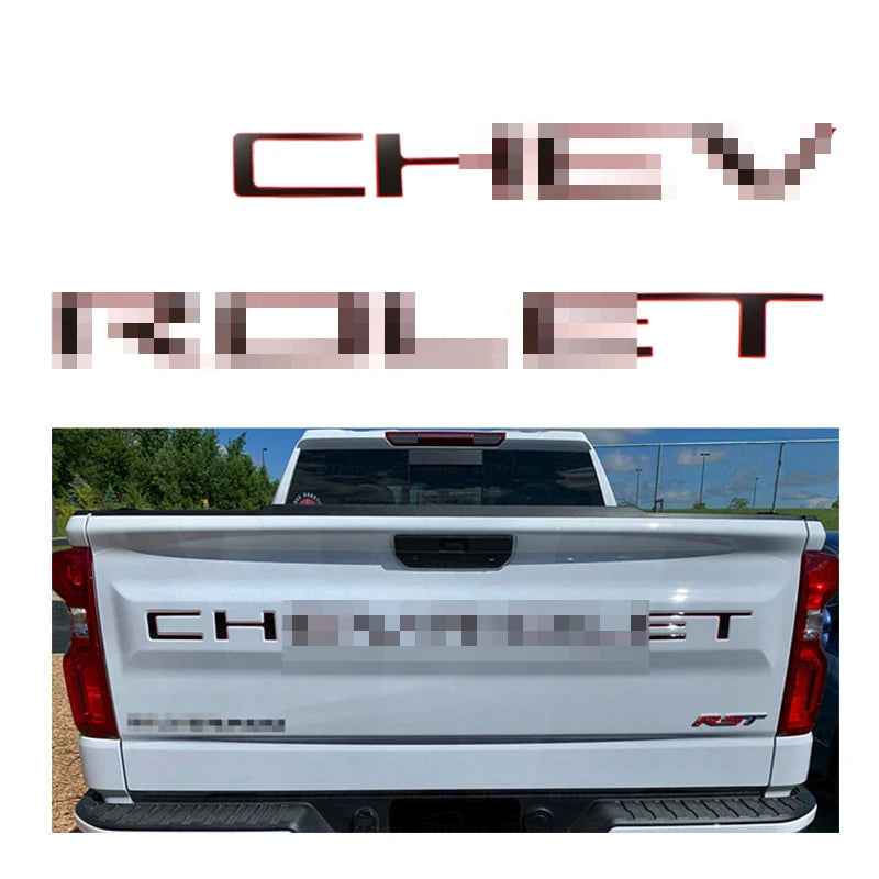 Chevrolet Silverado Tailgate Letters - 3D ABS Inserts 2019-2022