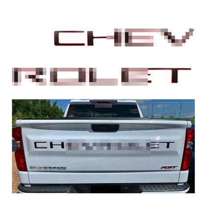 Chevrolet Silverado Tailgate Letters - 3D ABS Inserts 2019-2022