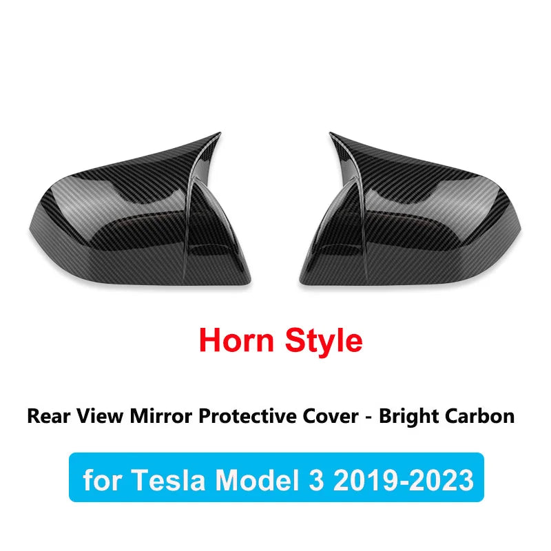 Tesla Model 3 Highland Carbon Fiber Mirror Covers - ABS Light Carbon B