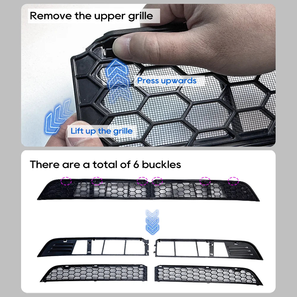 Tesla Model Y Bumper Grille Cover 2020-2025 Anti Insect Dust Protection Kit