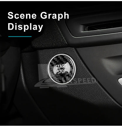 Carbon Fiber Engine Start Stop Button Cover for Renault Models