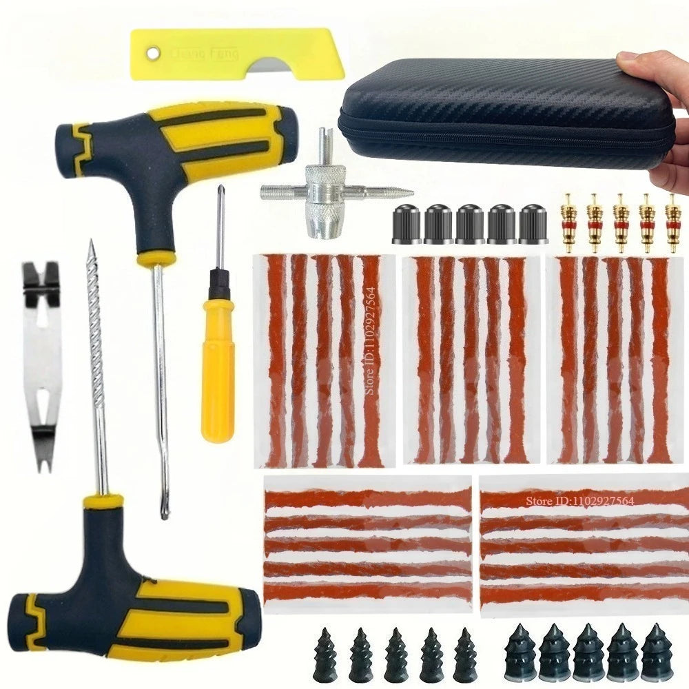 Car Tire Repair Kit 31PCS - Emergency Puncture Plug Tools with Glue