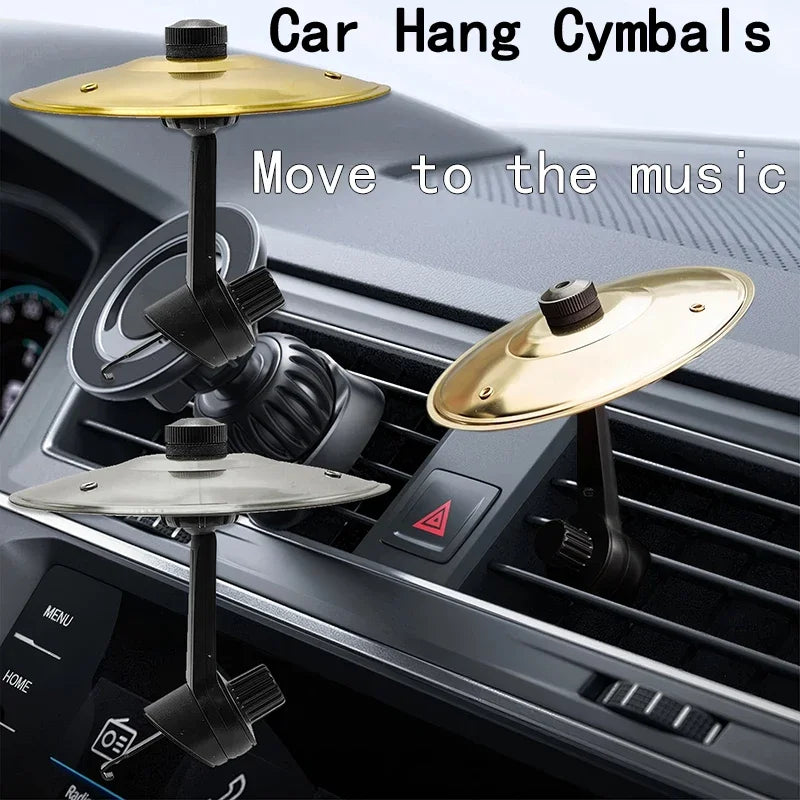 Car Drum Cymbals Air Vent Clip - Musical Instrument AC Ornament