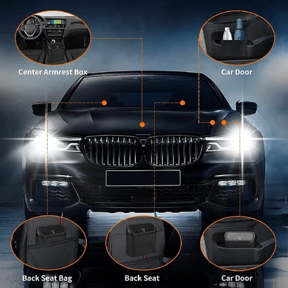 Car Trash Can with Lid - Leak-Proof Mini Waste Container with 300 Bags