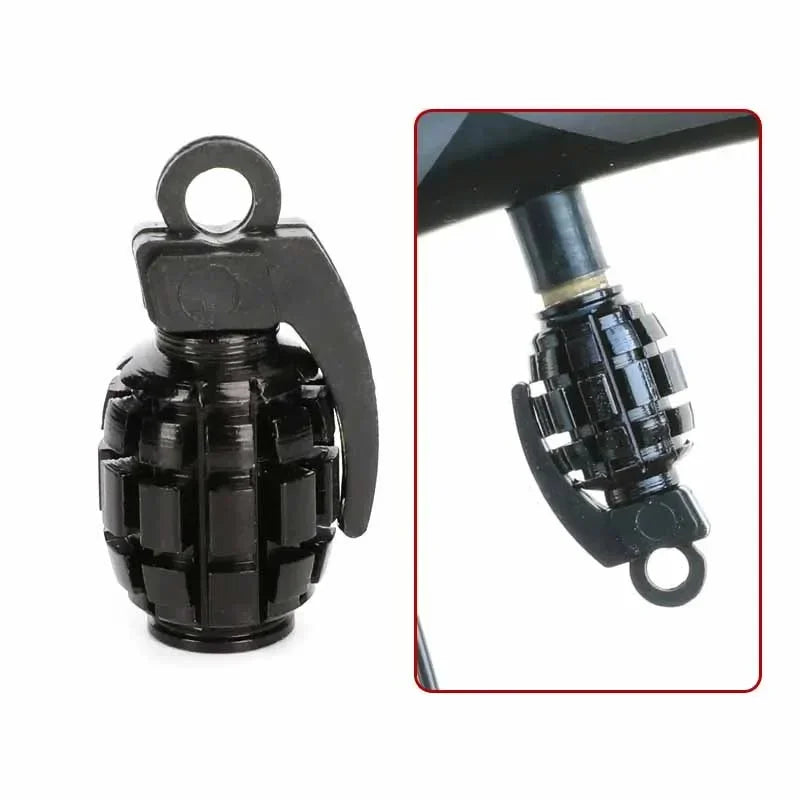 Aluminum Grenade Tire Valve Caps - 4PCS Car Tyre Valve Stems Cover Air Dust Caps