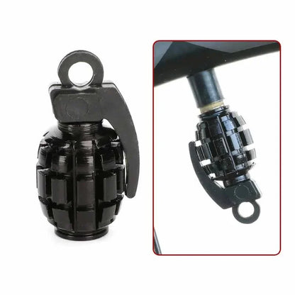 Aluminum Grenade Tire Valve Caps - 4PCS Car Tyre Valve Stems Cover Air Dust Caps