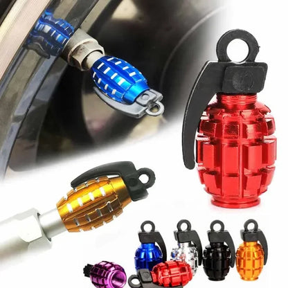 Aluminum Grenade Tire Valve Caps - 4PCS Car Tyre Valve Stems Cover Air Dust Caps