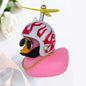 Car Duck with Helmet Wind Pendant - Yellow Duck Bike Accessory