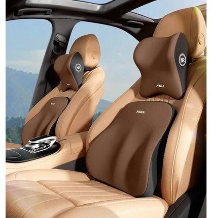 Memory Foam Car Headrest Lumbar Cushion - Universal Comfort Pillow