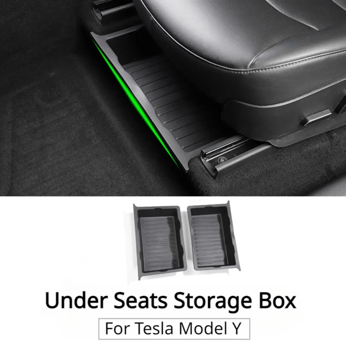 Tesla Model Y Under Seat Storage Box - Hidden Drawer Organizer 2021-2024