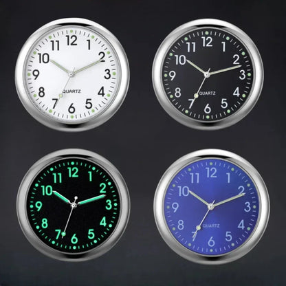 Mini Luminous Car Dashboard Clock - Digital Quartz Stick-On Watch