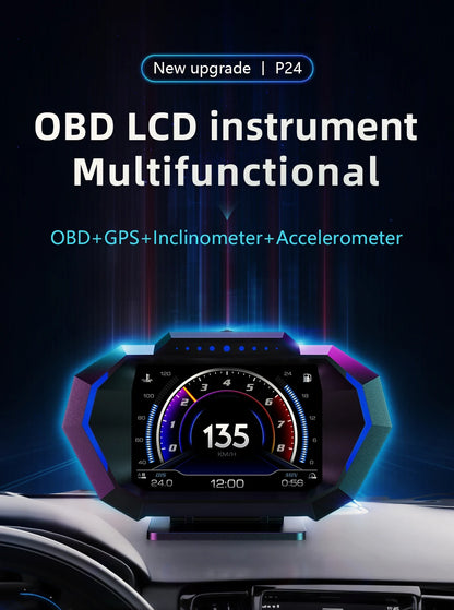 Car HUD Display OBD GPS P24 Digital Speedometer Dashboard Computer