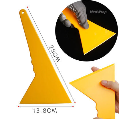Car Windshield Ice Scraper - Triangle Snow Removal Tool with Long Handle