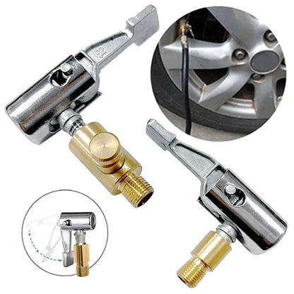 Portable Car Tire Pump Connector - Fast Inflator Chuck with American Threaded Nozzle