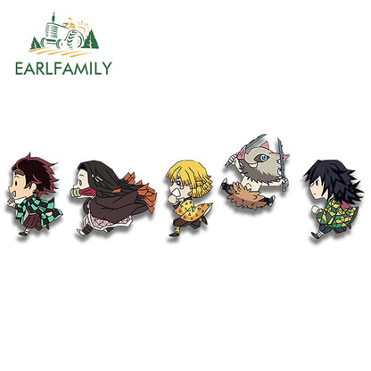 EARLFAMILY Anime Running Chibi Car Stickers - Kamado Nezuko Decal