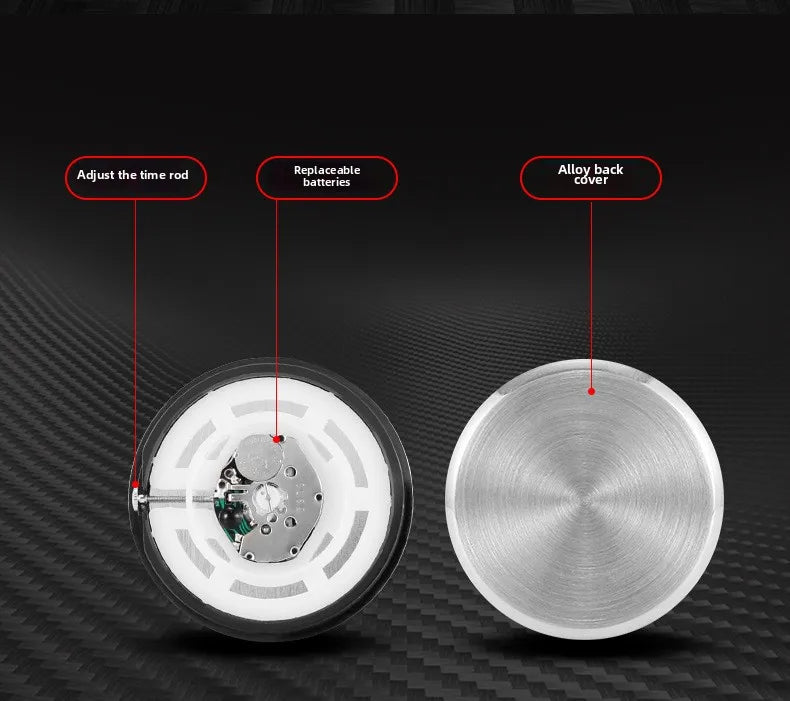 Mini Luminous Car Dashboard Clock - Digital Quartz Stick-On Watch