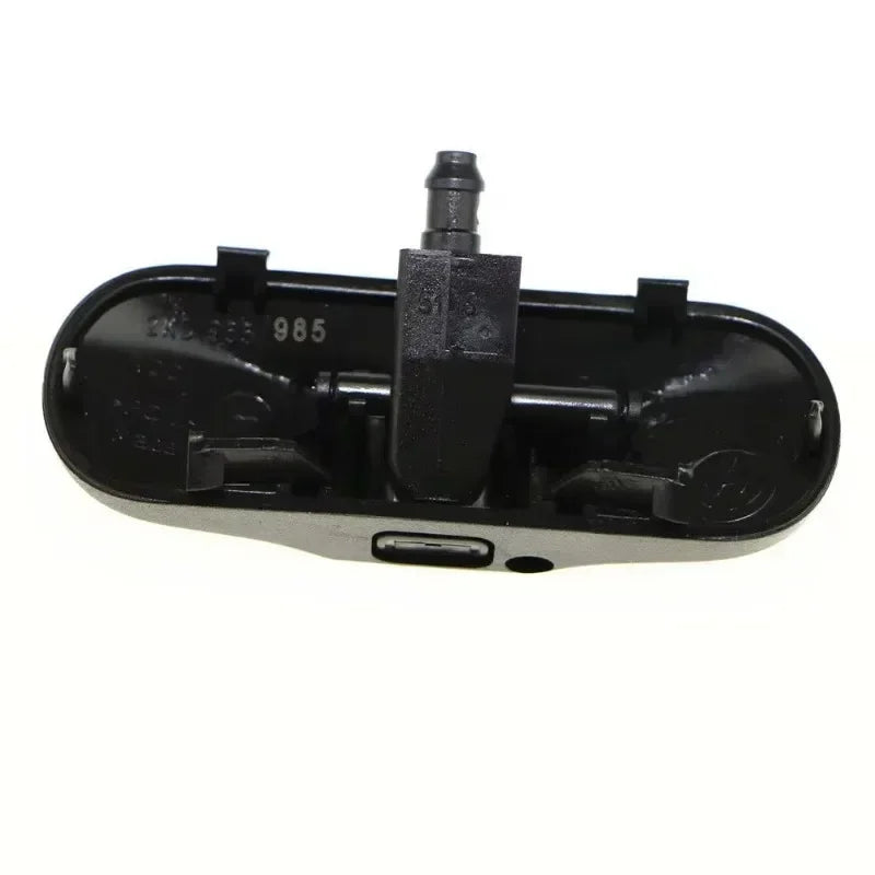 Black mechanical component on a white background