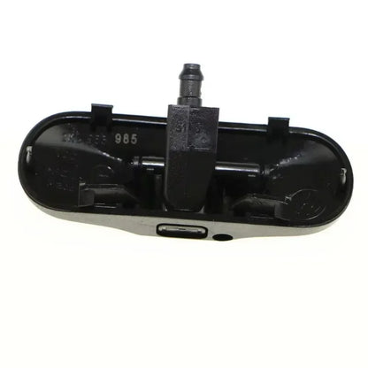 Black mechanical component on a white background
