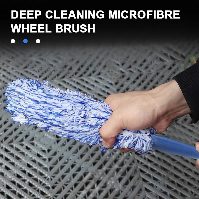 Car Wheel Cleaning Brush - Portable Plush Tire Rim Hub Detailing Tool
