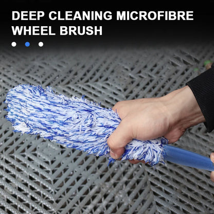 Car Wheel Cleaning Brush - Portable Plush Tire Rim Hub Detailing Tool