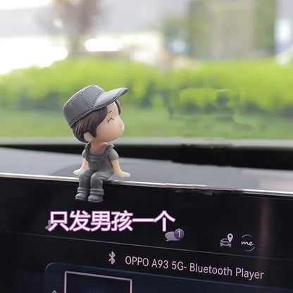 Cute Cartoon Couples Car Decoration - Romantic Dashboard Ornament