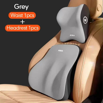 Memory Foam Car Headrest Lumbar Cushion - Universal Comfort Pillow