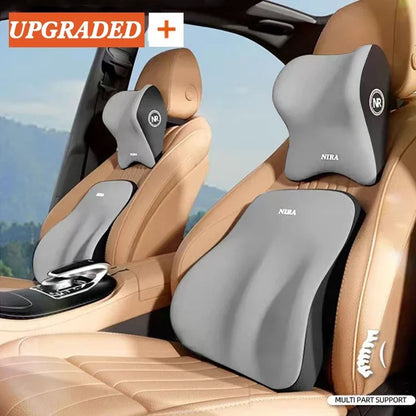 Memory Foam Car Headrest Lumbar Cushion - Universal Comfort Pillow