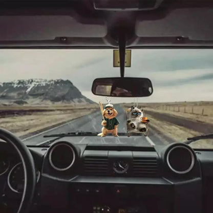 2D Acrylic Car Pendant - Rearview Mirror Hanging Ornament Dog/Cat
