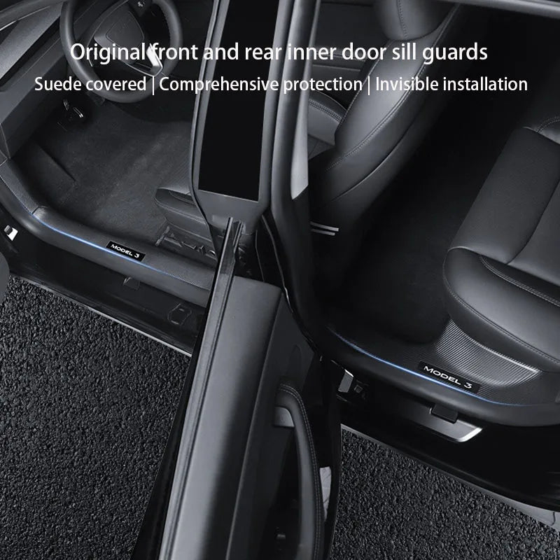 Tesla Model 3/Y Door Sill Protector - Anti-Kick Threshold Strip Guard