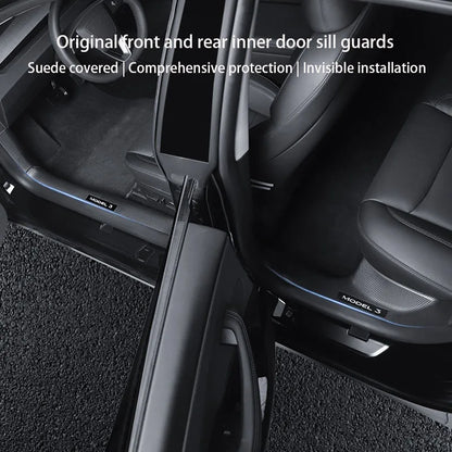 Tesla Model 3/Y Door Sill Protector - Anti-Kick Threshold Strip Guard