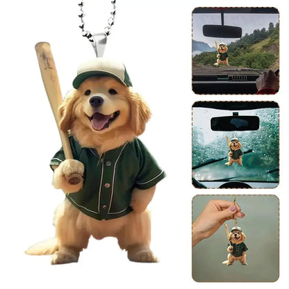 2D Acrylic Car Pendant - Rearview Mirror Hanging Ornament Dog/Cat