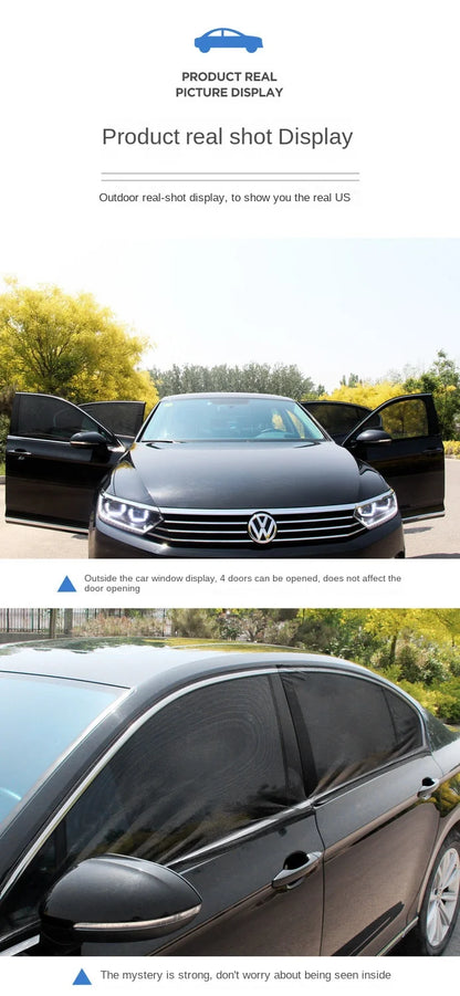 Car Rear Side Window Sunshade - 2pcs UV Mesh Mosquito Protection
