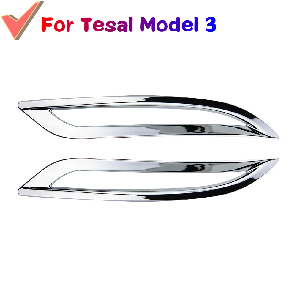Tesla Model 3 ABS Carbon Fiber Rear Bumper Fog Light Cover Kit