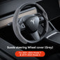 Tesla Model 3/Y Highland Juniper Carbon Fiber Steering Wheel Cover - Premium Leather