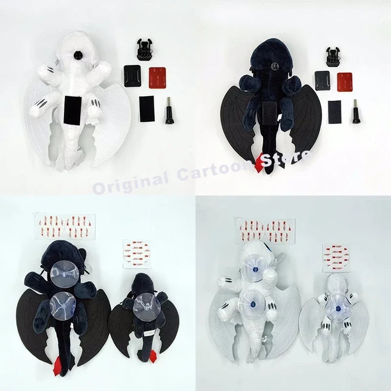 Black Flying Dragon Car Roof Toy - 20CM Plush Decoration Ornament