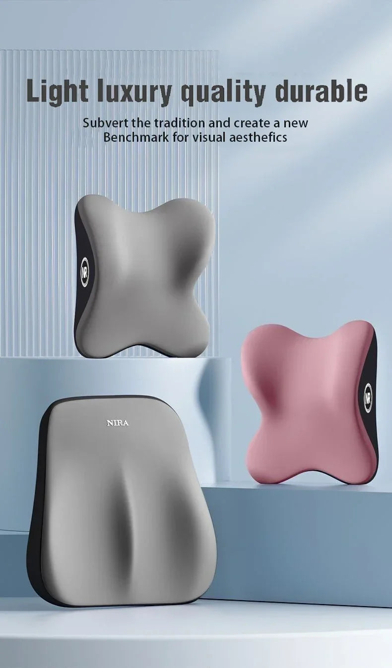 Memory Foam Car Headrest Lumbar Cushion - Universal Comfort Pillow