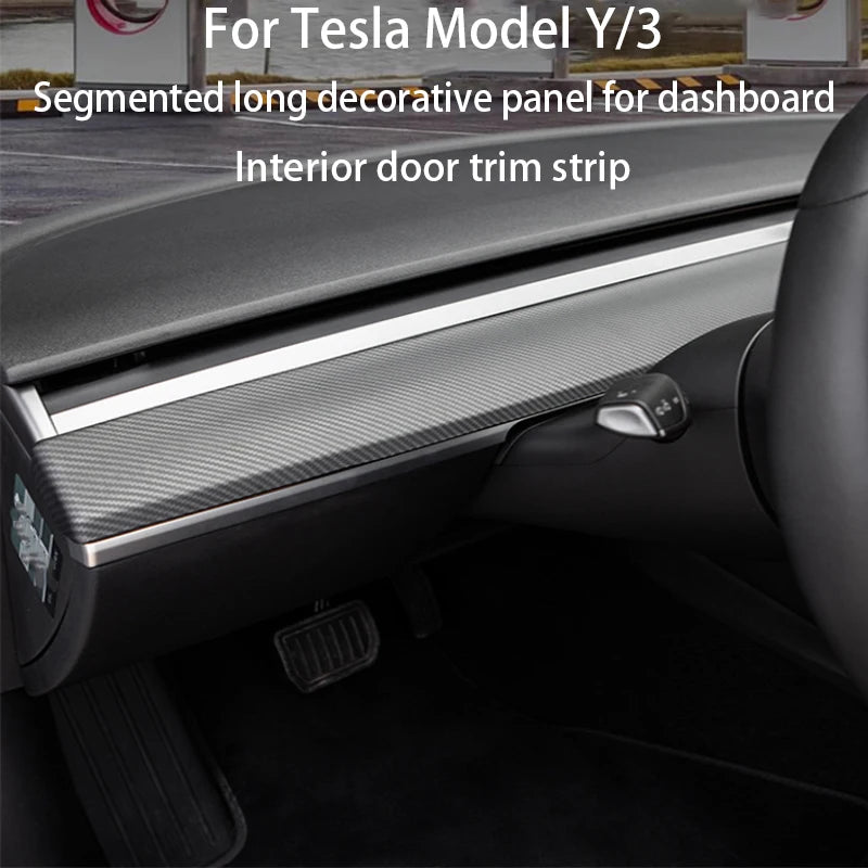 Tesla Model 3 Y Dashboard Trim Strip - Carbon Fiber ABS