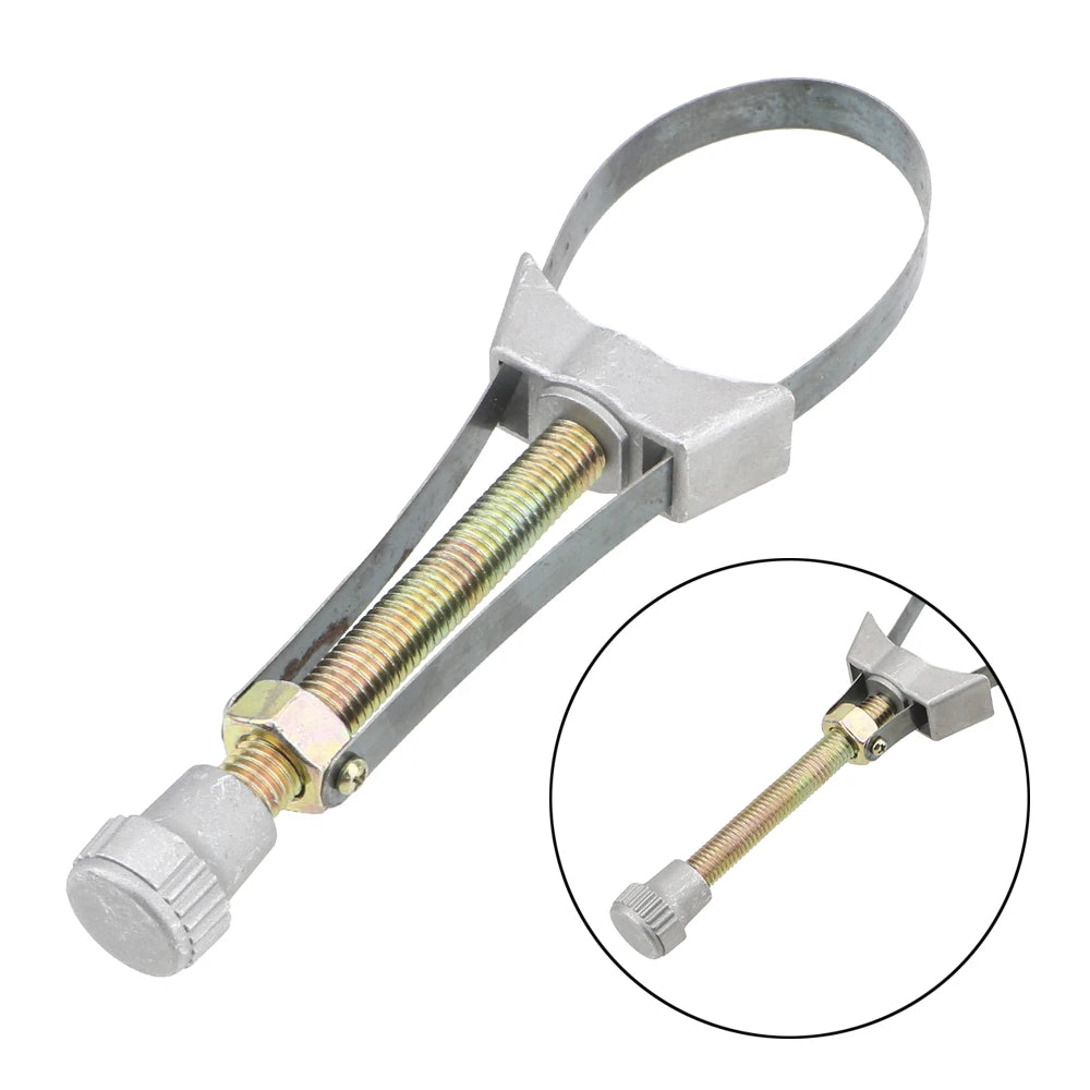 Car Oil Filter Removal Tool - Adjustable 60-120mm Steel Strap Wrench