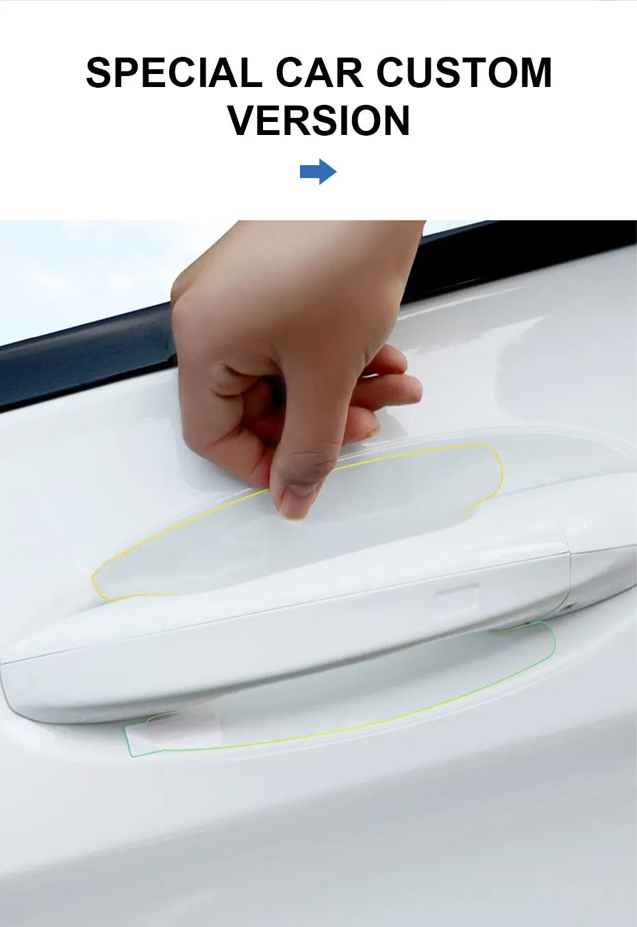Car Door Handle Protection Stickers - 8PCS Transparent Anti-Scratch Guards