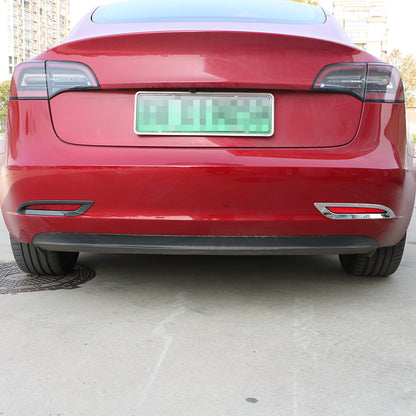 Tesla Model 3 ABS Carbon Fiber Rear Bumper Fog Light Cover Kit