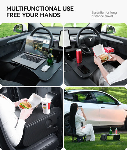 Tesla Steering Wheel Laptop Tray - Portable Office Desk for Model S/3/X/Y Highland Juniper
