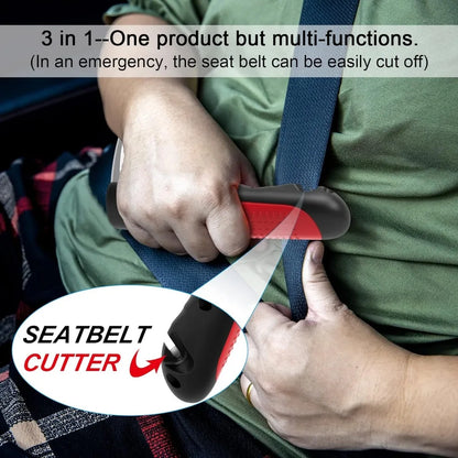 Car Door Assist Handle 2-in-1 - Multi-Function Window Breaker Support