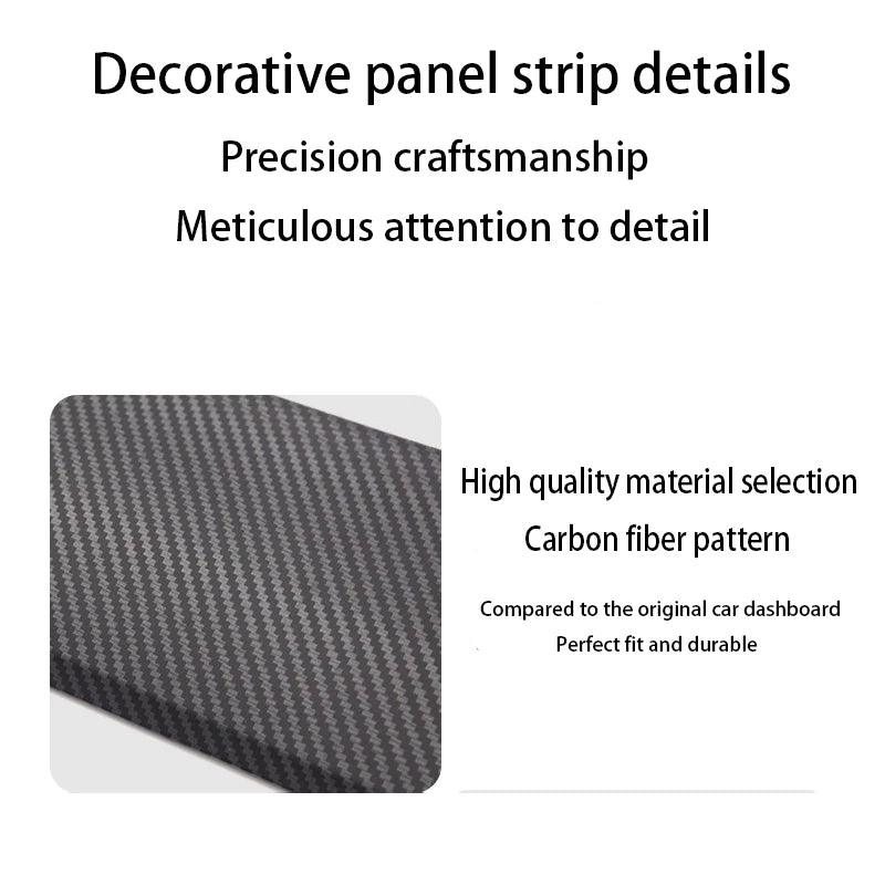 Tesla Model 3 Y Dashboard Trim Strip - Carbon Fiber ABS