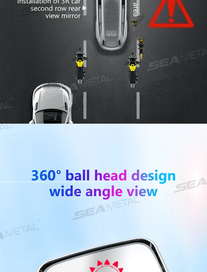 Car Convex Blind Spot Mirrors - Wide Angle 2pcs Set