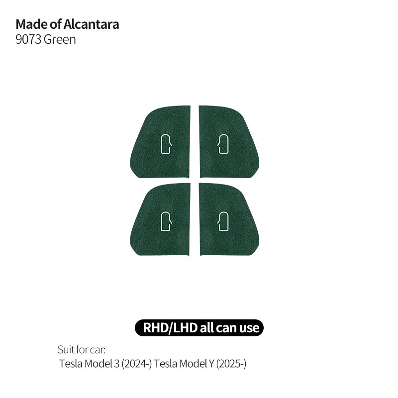 Tesla Model 3 Y Alcantara Door Switch Trim - 2024+ Cover 9073 Green